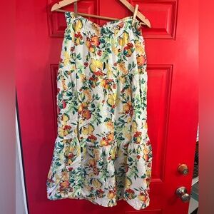 LC Lauren Conrad Yellow and Green Floral Maxi Skirt
